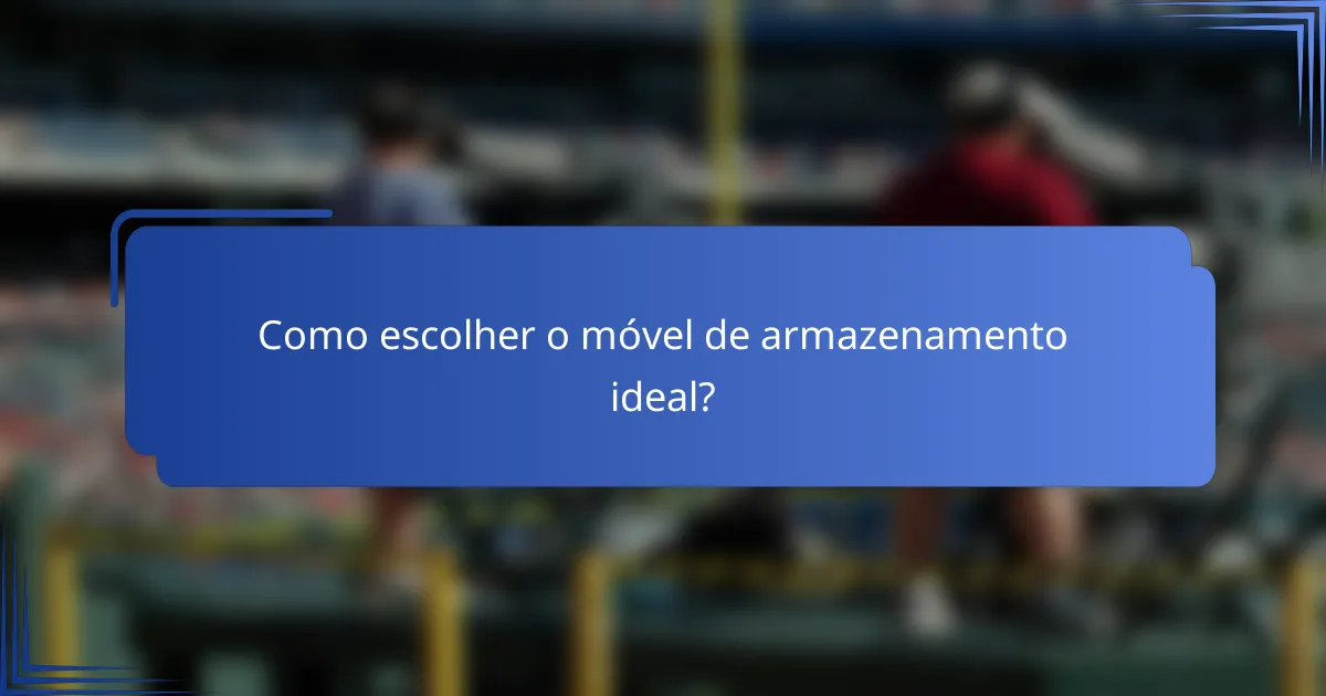 Como escolher o móvel de armazenamento ideal?