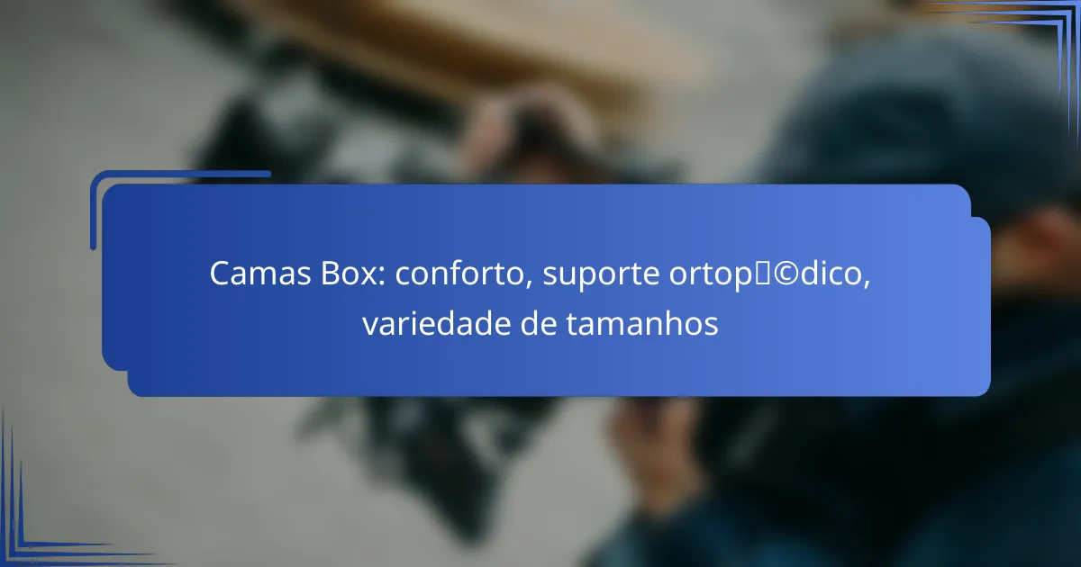 Camas Box: conforto, suporte ortopédico, variedade de tamanhos