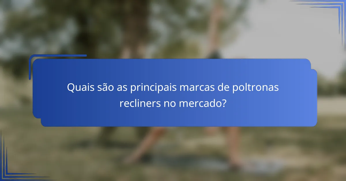 Quais são as principais marcas de poltronas recliners no mercado?